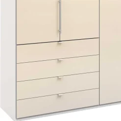 Panorama Kleiderschrank in Creme Glas - Zidarie Kleiderschränke