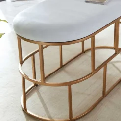 Sale Polsterbank in Weiß Samt - Pysero Sitzbank