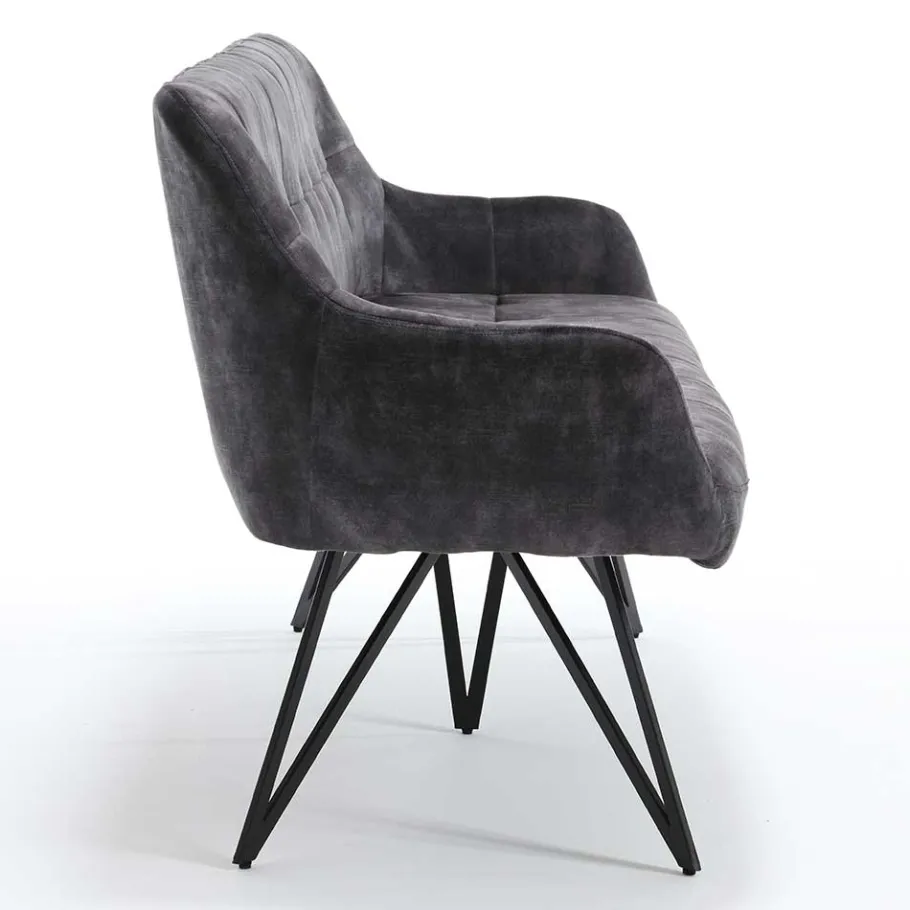 Sale Polsterbank mit Armlehnen in Anthrazit - Mascaro Sitzbank