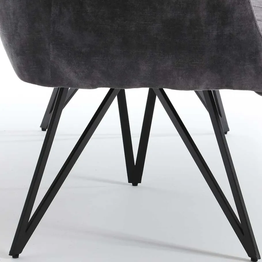 Sale Polsterbank mit Armlehnen in Anthrazit - Mascaro Sitzbank