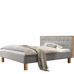 Clearance Polsterbett Doppelbett in Grau Stoff - Pays Betten