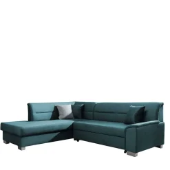 Polsterecke mit Bettfunktion in Petrol Blau - Orastie Betten