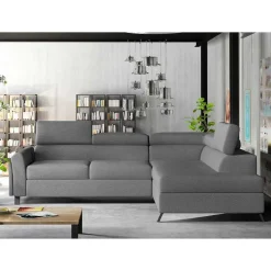 Clearance Polsterecke mit Schlaffunktion in Grau - Downforce Betten|Sofas