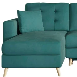 Sale Polsterecke mit Schlaffunktion in Grün Samt - Mingo Betten