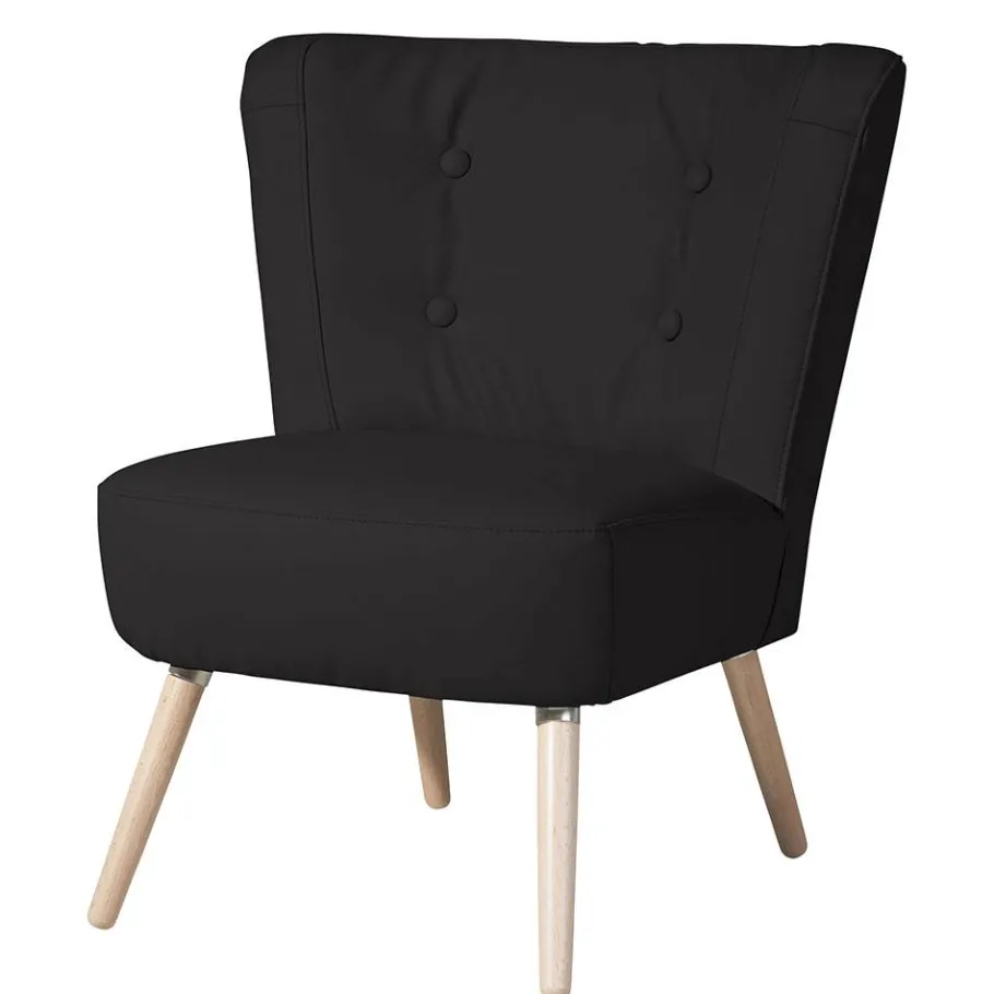 Clearance Polstersessel aus Kunstleder in Schwarz - Adaliz Sessel