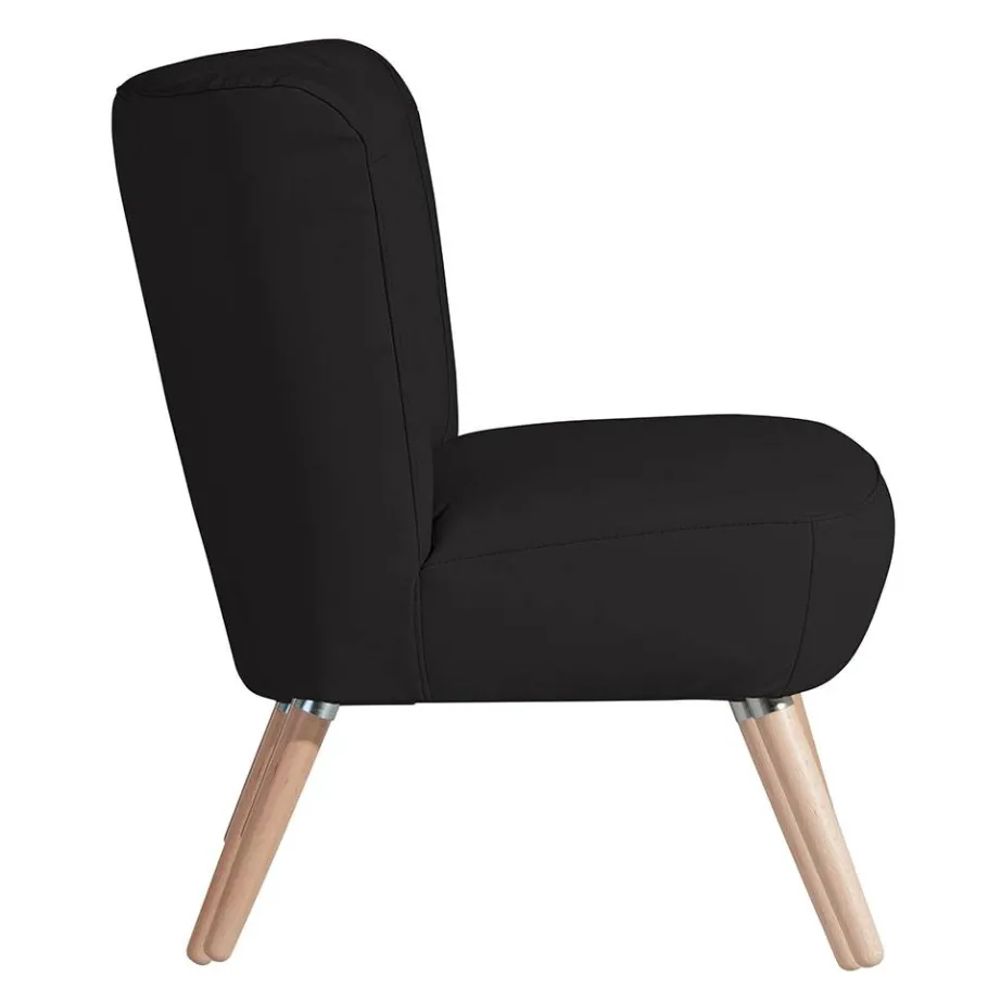 Clearance Polstersessel aus Kunstleder in Schwarz - Adaliz Sessel