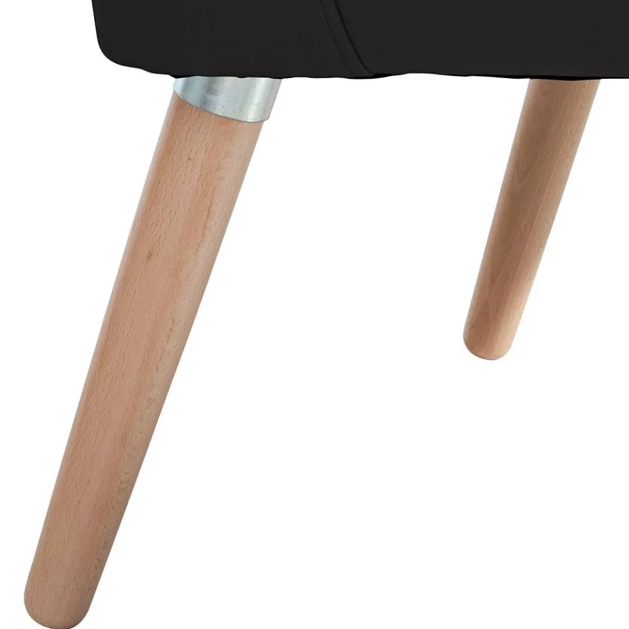 Clearance Polstersessel aus Kunstleder in Schwarz - Adaliz Sessel