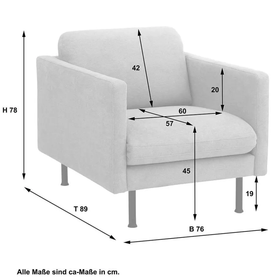Best Polstersessel in Beige mit Schwarz - Roco Sessel
