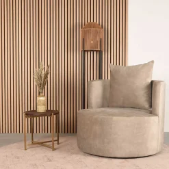 Polstersessel in Beige Velours - Sealand Sessel