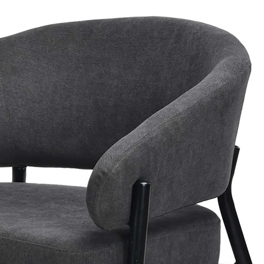 Best Polstersessel in Dunkelgrau Strukturstoff - Deff Sessel