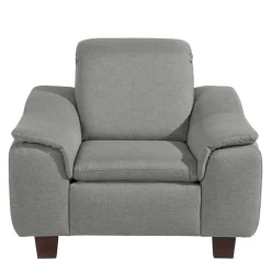 Clearance Polstersessel in Hellgrau und Nussbaum - Azenta Sessel