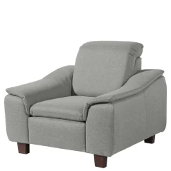 Clearance Polstersessel in Hellgrau und Nussbaum - Azenta Sessel