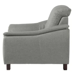 Clearance Polstersessel in Hellgrau und Nussbaum - Azenta Sessel