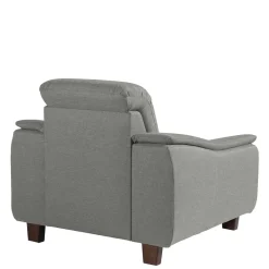 Clearance Polstersessel in Hellgrau und Nussbaum - Azenta Sessel