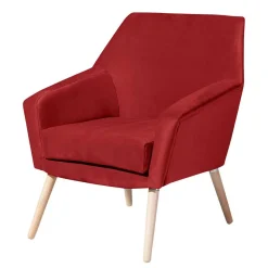 Outlet Polstersessel in Ziegelrot Samtvelours - Vosina Sessel