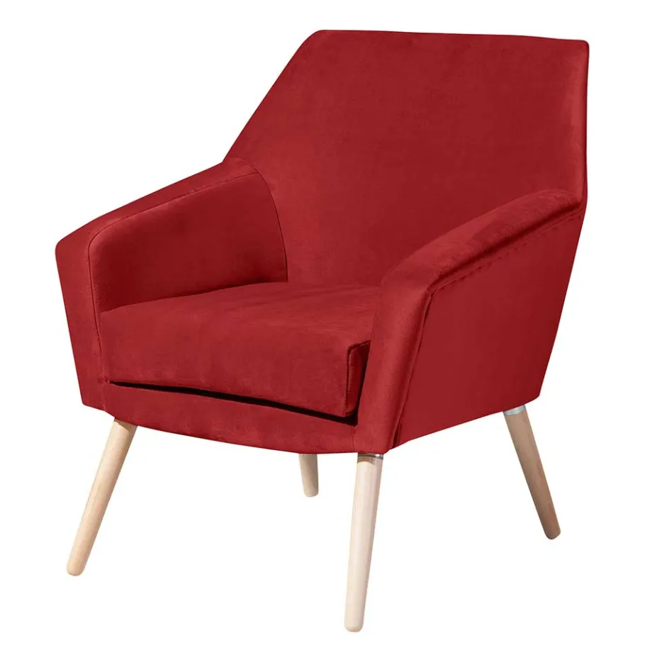 Outlet Polstersessel in Ziegelrot Samtvelours - Vosina Sessel