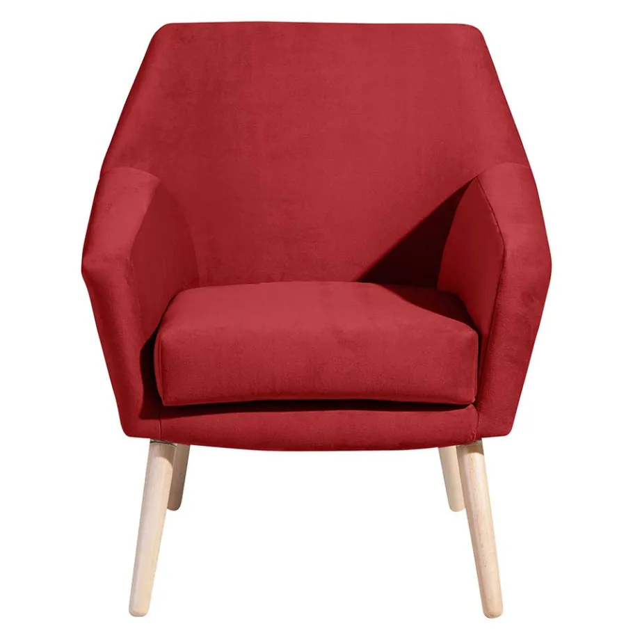Outlet Polstersessel in Ziegelrot Samtvelours - Vosina Sessel