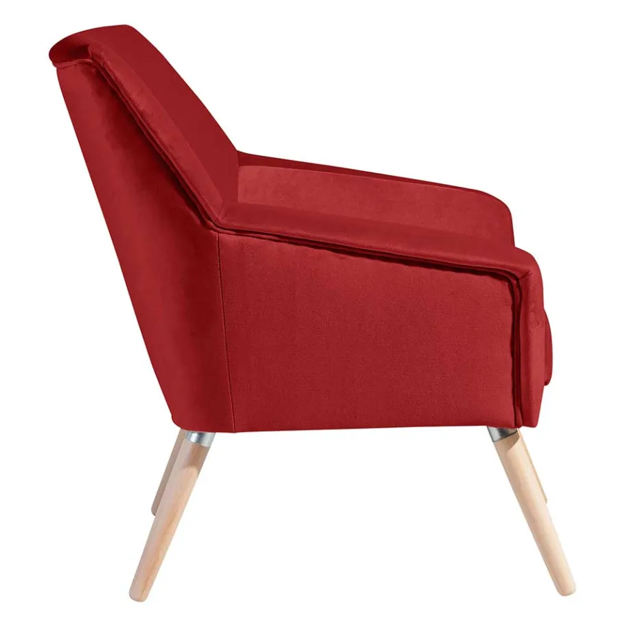 Outlet Polstersessel in Ziegelrot Samtvelours - Vosina Sessel
