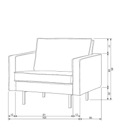 Polstersessel Trokey in Cognac Braun Sessel