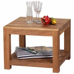 Hot Quadratischer Couchtisch Vislan aus Holz naturbelassen Akazie massiv Tische