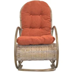 Best Rattan Geflecht Schaukelstuhl in Graubraun - Atjada Sessel