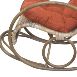 Best Rattan Geflecht Schaukelstuhl in Graubraun - Atjada Sessel