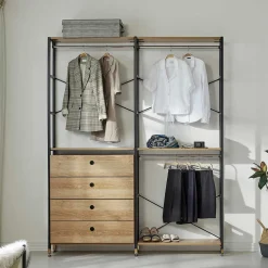 Clearance Regal Garderobe mit 2 Stangen & 4 Schubladen - Amigo Garderoben