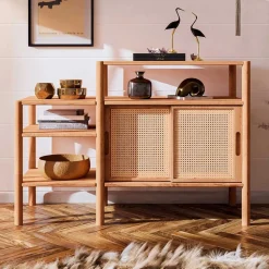 Sale Regal mit drei Fächern & zwei Schiebetüren - Indrya Regale