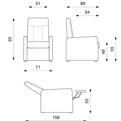 Outlet Relaxsessel Fernsehsessel in Dunkelgrau - Suvanica Sessel