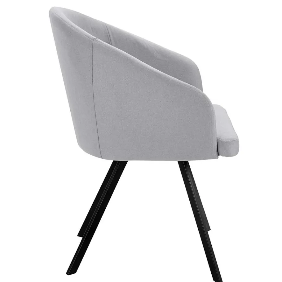 Best Retro Armlehnenstühle in Hellgrau - Dranico (2er Set) Stühle