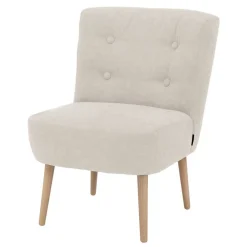 Clearance Retro Cocktailsessel in Beige und Buche - Cranzo Sessel
