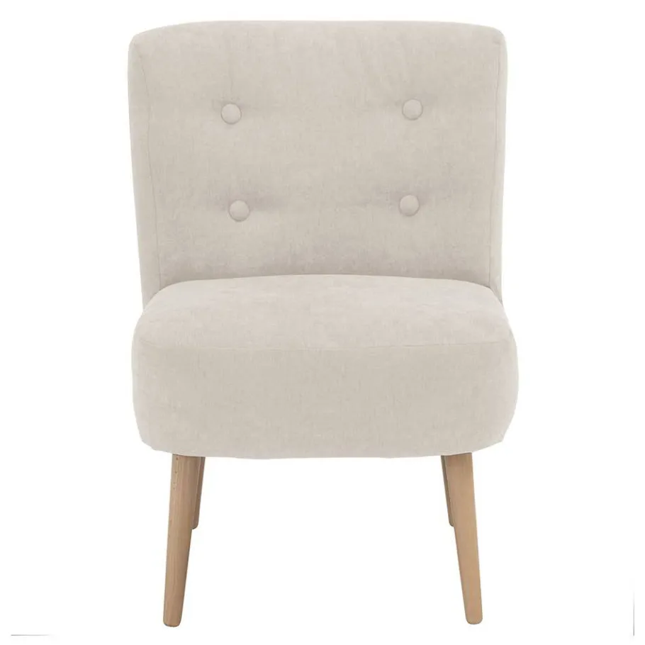 Clearance Retro Cocktailsessel in Beige und Buche - Cranzo Sessel