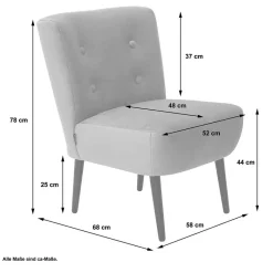 Clearance Retro Cocktailsessel in Beige und Buche - Cranzo Sessel