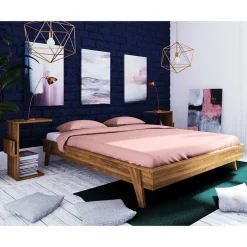 Clearance Retro Design Bettanlage aus Wildeiche - Hardus Betten