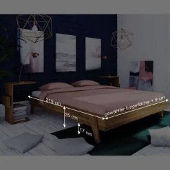 Clearance Retro Design Bettanlage aus Wildeiche - Hardus Betten