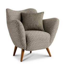 Clearance Retro Designsessel in Beige und Braun gemustert - Regiovs Sessel