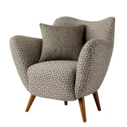 Clearance Retro Designsessel in Beige und Braun gemustert - Regiovs Sessel