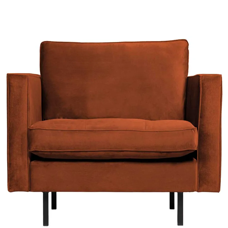 Sale Retro Designsessel in Rost Braun Samt - Naryon Sessel