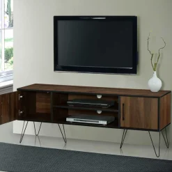 Sale Retro Design-TV-Lowboard in Holzoptik Braun - Hamidy Tv & Hifi-Möbel|Lowboards