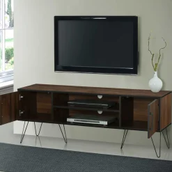 Sale Retro Design-TV-Lowboard in Holzoptik Braun - Hamidy Tv & Hifi-Möbel|Lowboards