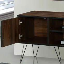 Sale Retro Design-TV-Lowboard in Holzoptik Braun - Hamidy Tv & Hifi-Möbel|Lowboards