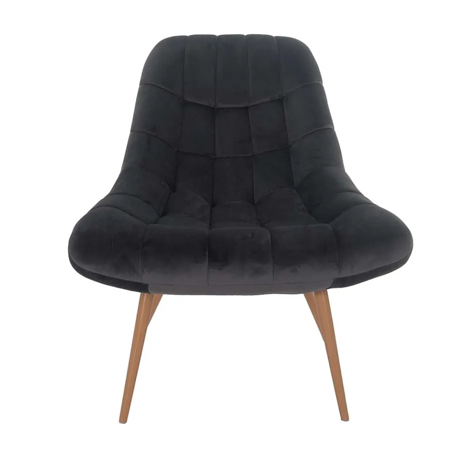 Sale Retro Loungsstuhl in Dunkelgrau Samt - Corners Sessel