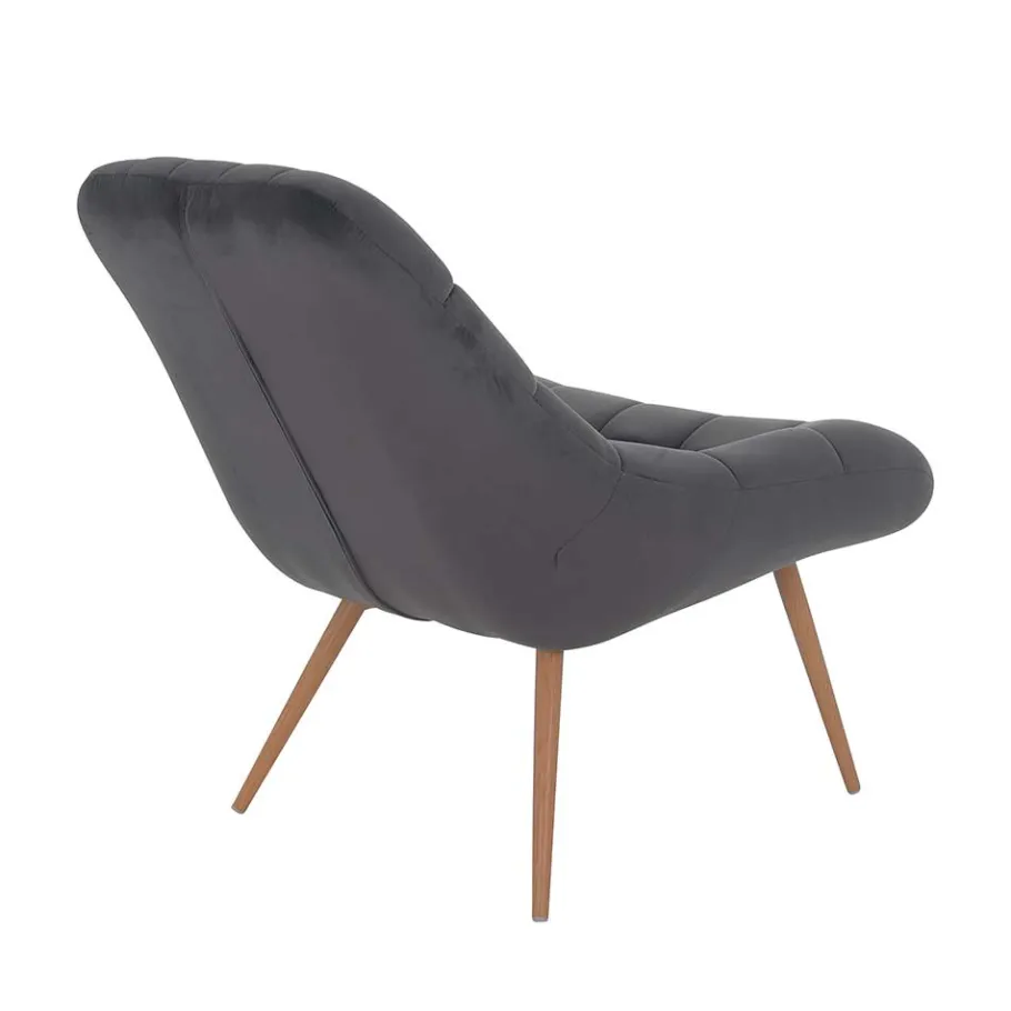 Sale Retro Loungsstuhl in Dunkelgrau Samt - Corners Sessel