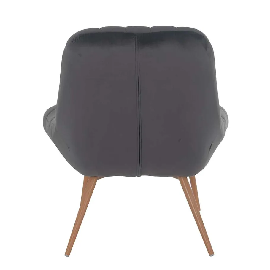 Sale Retro Loungsstuhl in Dunkelgrau Samt - Corners Sessel