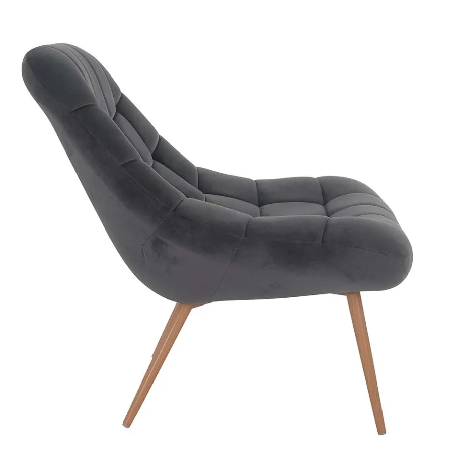 Sale Retro Loungsstuhl in Dunkelgrau Samt - Corners Sessel