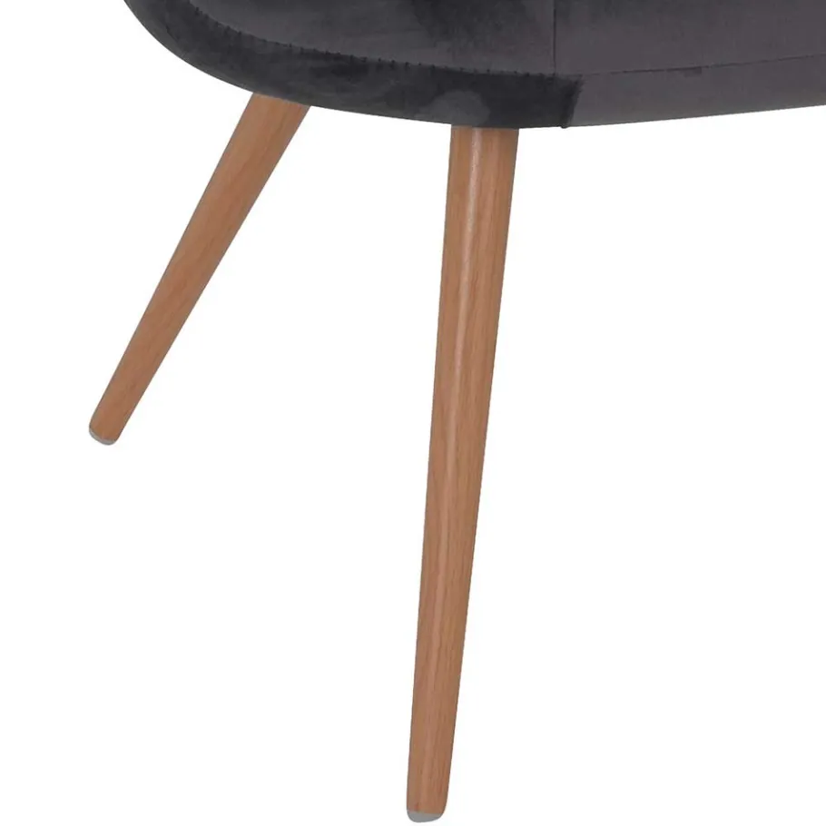 Sale Retro Loungsstuhl in Dunkelgrau Samt - Corners Sessel