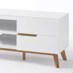 Retro Lowboard für Fernseher Valezianos in Weiß Tv & Hifi-Möbel|Lowboards