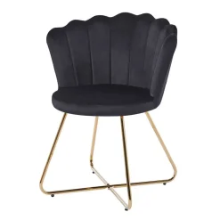 Sale Retro Muschelstühle in Schwarz Samt - Rubins (2er Set) Stühle