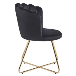 Sale Retro Muschelstühle in Schwarz Samt - Rubins (2er Set) Stühle