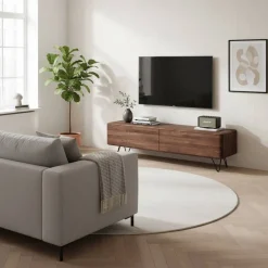 Retro Nussbaum Lowboard geschliffen & geölt - Rivossa Lowboards|Tv & Hifi-Möbel